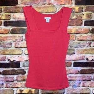 Stretchy Fitted Coral Top from Cache